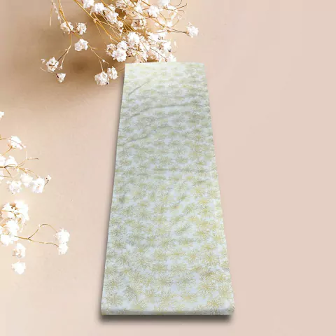 TRILHO 1FACE ARABESCO DOURADO FUNDO BRANCO 1,50X0,40CM