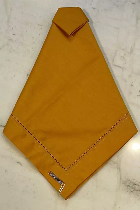 GUARDANAPO MOSTARDA ALGODAO COM AJOUR 50X50CM