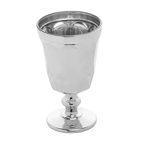 TACA VIDRO SODO-CALCICO P/AGUA GEOMETRIC PRATEADO