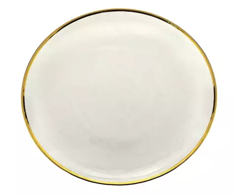PRATO RASO CRISTAL DE CHUMBO C/BORDA DOURADA AGATE 26CM