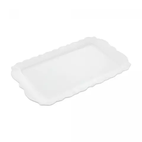 TRAVESSA PORCELANA FANCY BRANCO 41X17X3CM