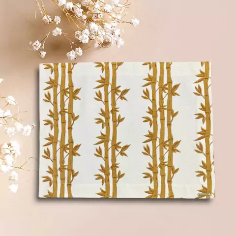 LUGAR AMERICANO 1 FACE SEMI IMPERMEAVEL BAMBU MARROM 35X45CM