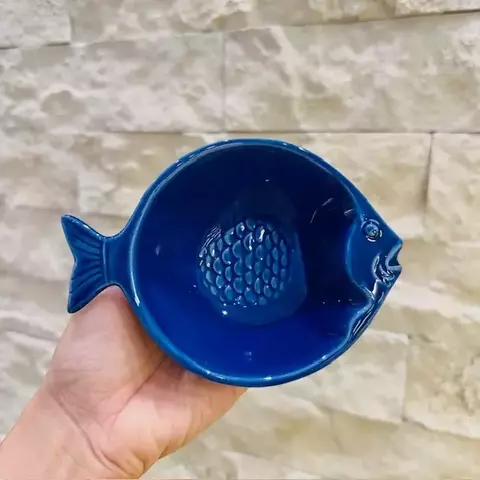 PEIXE DECORATIVO CERAMICA OCEAN AZUL 14X11CM