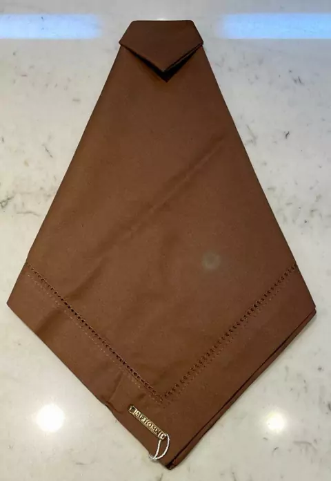 GUARDANAPO MARROM ALGODAO COM AJOUR 50X50CM