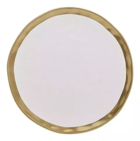 PRATO RASO DE PORCELANA BRANCO E DOURADO DUBAI 25CM