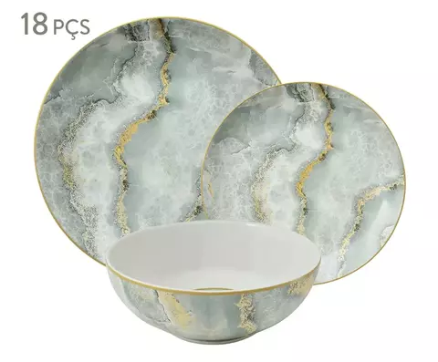 PRATO RASO NERO GRIGIO EM CERAMICA COR CINZA