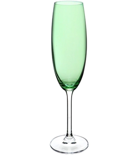 TACA PARA CHAMPANHE VERDE LIMÃO GASTRO EM CRISTAL ECOLOGICO 220ML
