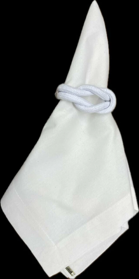 PORTA GUARDANAPO NO NAUTICO BRANCO COM CONTA MADEIRA