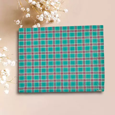 LUGAR AMERICANO 1 FACE XADREZ VD/VM/DOURADO 35X45CM