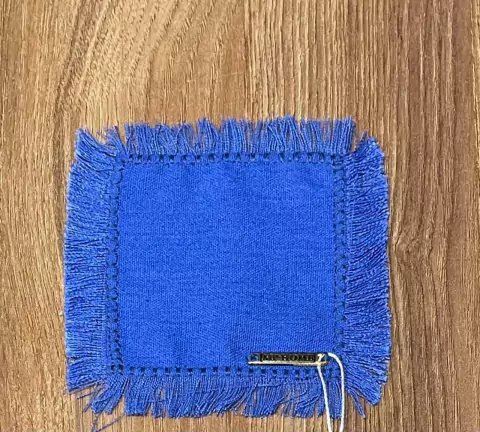 PORTA COPO LINHO AZUL BIC DESFIADO BORDADO