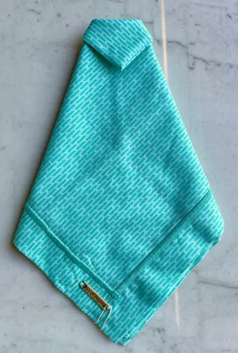 GUARDANAPO VERDE TIFANY GEOMETRICO BORDADO ALGODAO 40X40CM