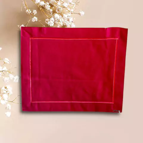 LUGAR AMERICANO 1 FACE VERMELHO BORDADO FESTONE VERMELHO 35X45CM