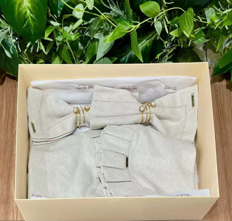 KIT 02 LUGARES LINHO MISTO CRU