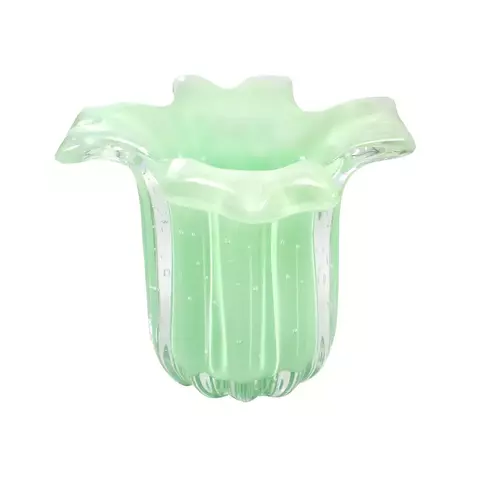 VASO NAPOLES M VERDE CHA EM CRISTAL MURANO