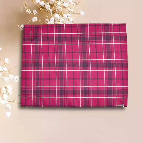 LUGAR AMERICANO 1 FACE XADREZ VM/PRETO/DOURADO 35X45CM