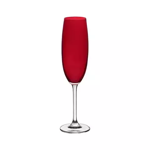 TACA DE CHAMPANHE VERMELHA CRISTAL ECOLOGICO LIVRE DE CHUMBO 220ML