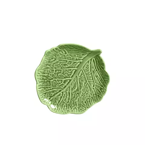 PRATO DE SOBREMESA FOLHA COUVE VERDE CRISTINA