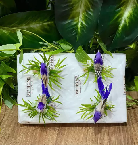 KIT 04 PORTA GUARDANAPO PASSAROS ROXO