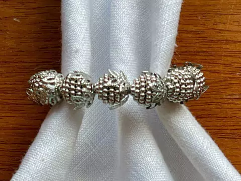 PORTA GUARDANAPO PEROLA CRAQUELADA PRATA