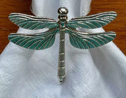 PORTA GUARDANAPO LIBELULA PRATA