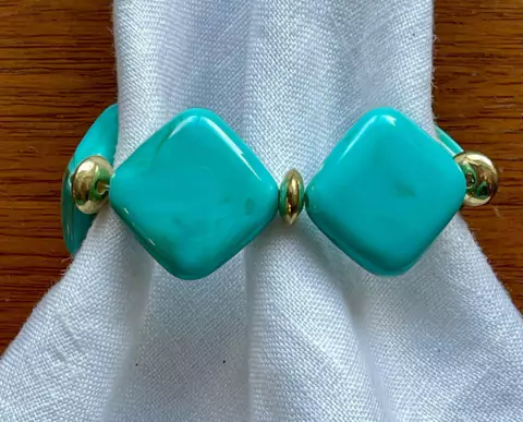 PORTA GUARDANAPO RESINA AZUL TURQUESA MESCLADO LOSANGO