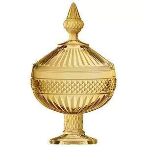 POTICHE PALACE EM CRISTAL COM PE D12XA212CM COR AMBAR LUSTE