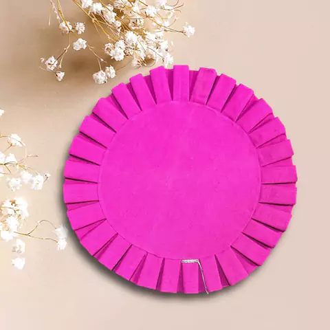 LUGAR AMERICANO REDONDO 1 FACE COM BABADO PINK 42CM