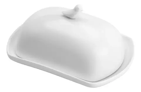 MANTEIGUEIRA PORCELANA BIRDS BRANCO 16X10X9CM