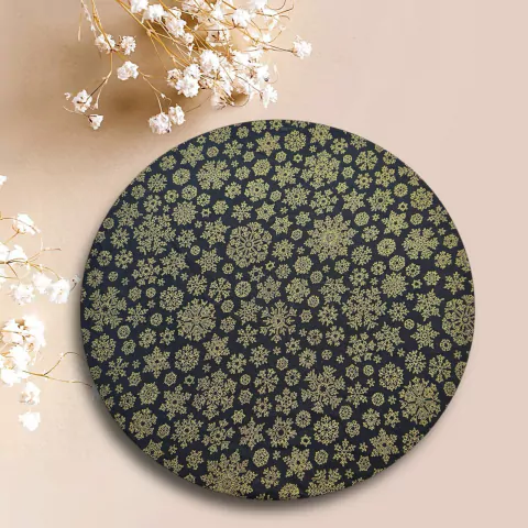 CAPA BASE MDF FLOCOS NEVE DOURADO FUNDO PRETO