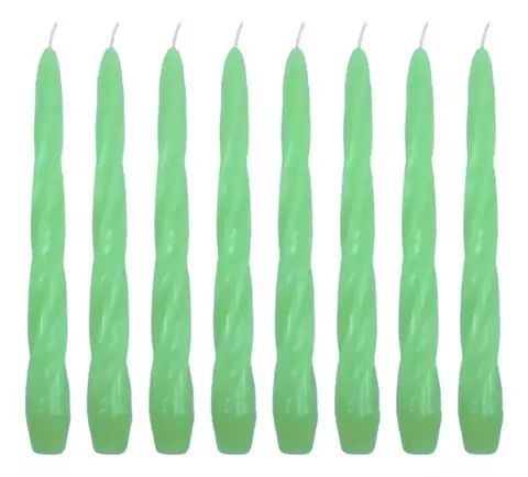 VELA CASTICAL TORCIDA FINA 20 CM VERDE