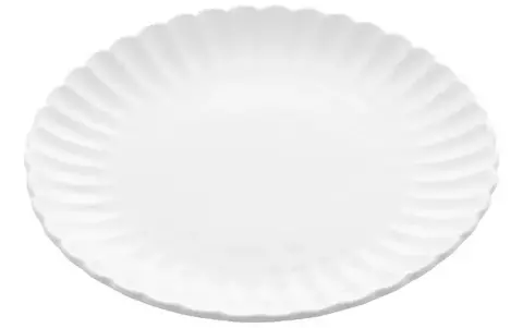 PRATO SOBREMESA DE PORCELANA PETALA BRANCO MATT 20CM