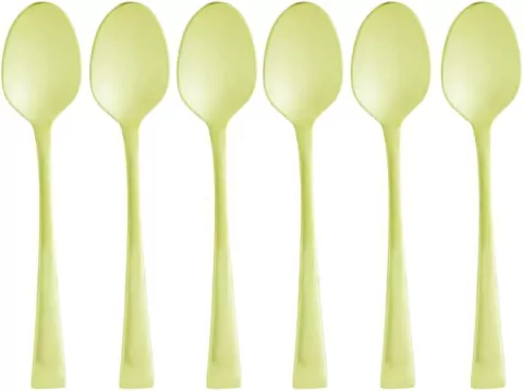 CONJUNTO 6 COLHERES ACO INOX P/CAFE BERNA CHAMPANHE FOSCO