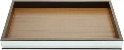 BANDEJA MADEIRA C/ESPELHO 35X20X5CM