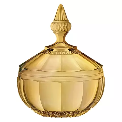 POTICHE SPLENDOR EM CRISTAL D12XA167CM COR AMBAR LUSTER