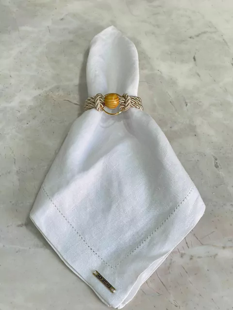 PORTA GUARDANAPO CORDÃO SAO FRANCISCO AREIA COM CONTA DE MADEIRA