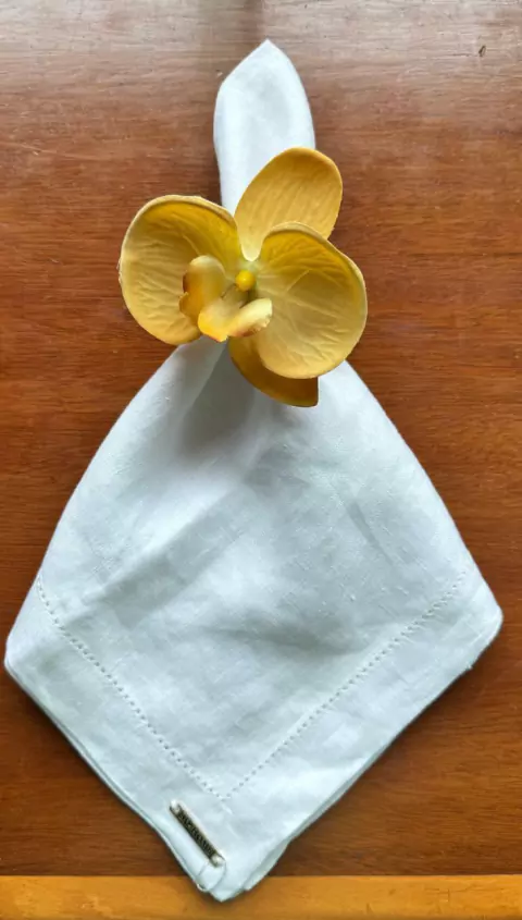 PORTA GUARDANAPO ORQUIDEA AMARELA G