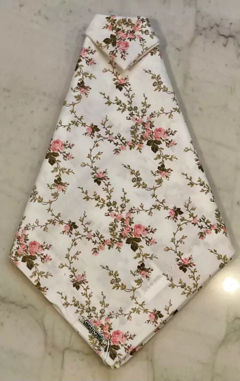 GUARDANAPO ESTAMPA DIGITAL MINI ROSAS E RAMOS ALGODAO 50X50CM