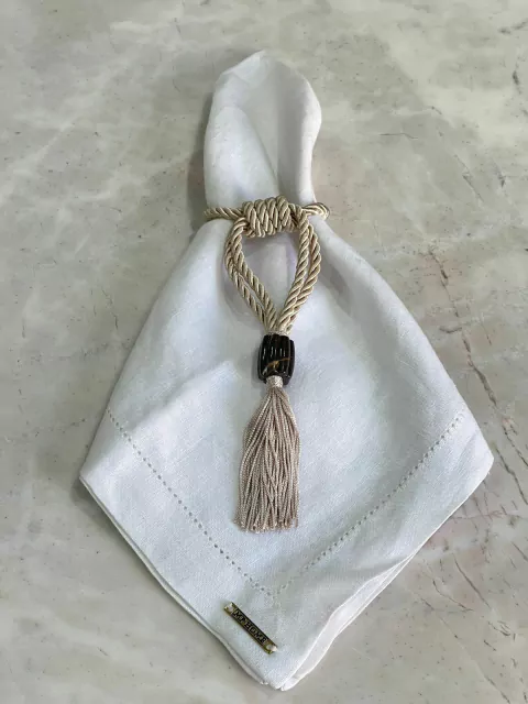 PORTA GUARDANAPO CORDAO SAO FRANCISCO AREIA PEDRA MARROM COM TASSEL