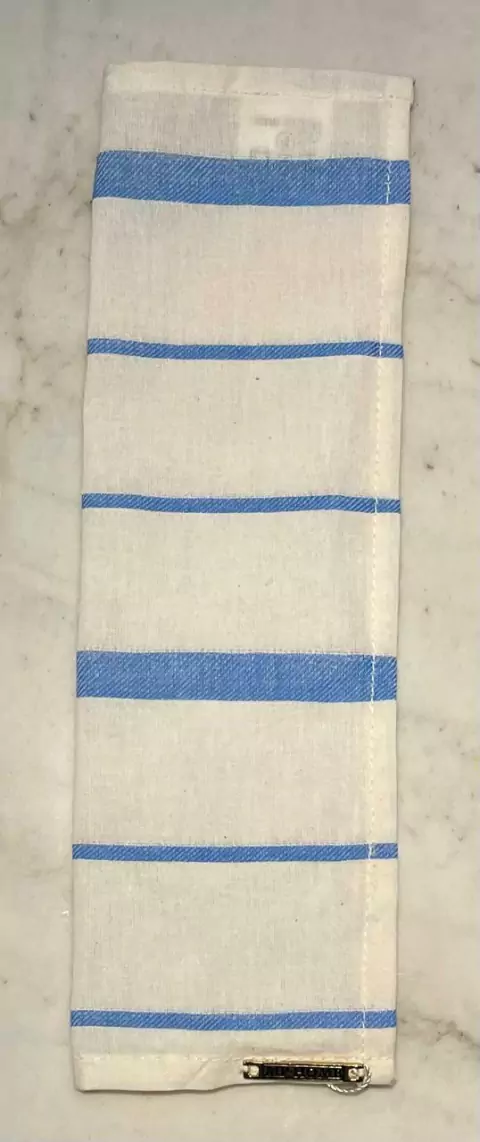GUARDANAPO COQUETEL LISTRAS AZUL CAMBRAIA DE ALGODAO 17X22CM