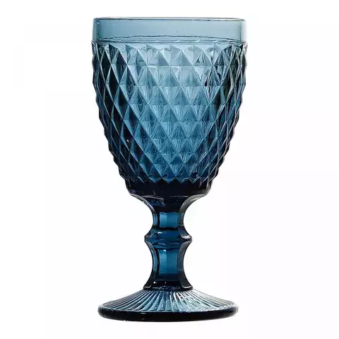 TACA P/AGUA DE VIDRO BICO DE ABACAXI AZUL 325ML