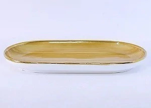 TRAVESSA OVAL CACAU GAIA 13,5X25X2CM