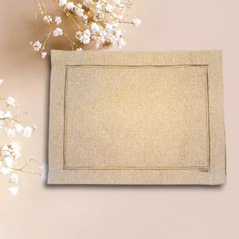 LUGAR AMERICANO 1 FACE COLECAO QUATRO MESCLADO MARROM FESTONE GORGURAO 35X45CM