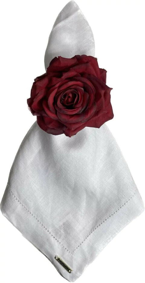 PORTA GUARDANAPO ROSA VERMELHA G