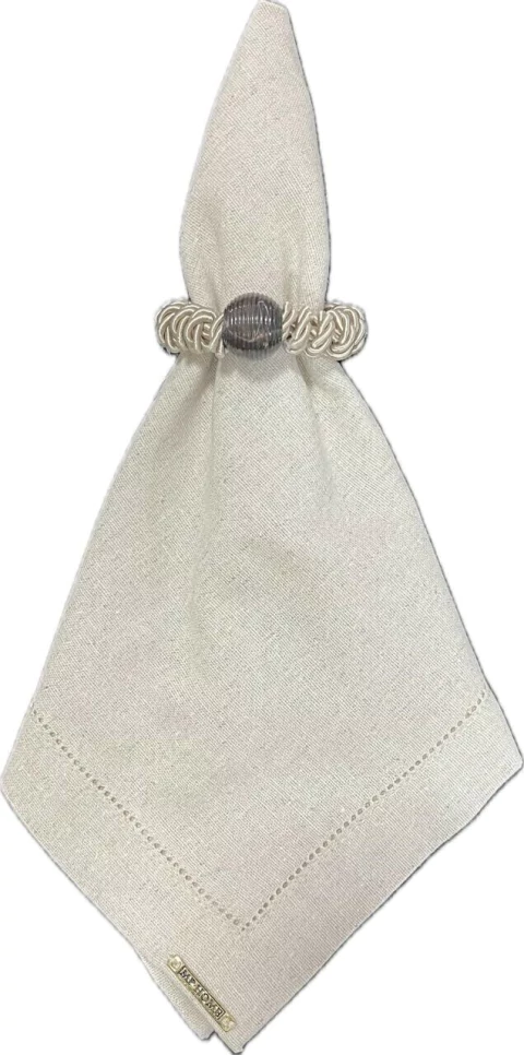 PORTA GUARDANAPO BEGE PEDRA MARROM TRABALHADA