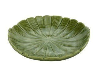 FOLHA DECORATIVA DE CERAMICA BANANA LEAF VERDE 16X16X3CM
