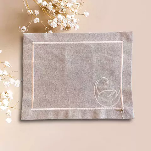 LUGAR AMERICANO 1 FACE COLECAO QUATRO CINZA FESTONE GORGURAO 35X45CM