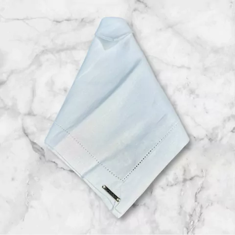 GUARDANAPO BRANCO LINHO PURO COM AJOUR 50X50CM