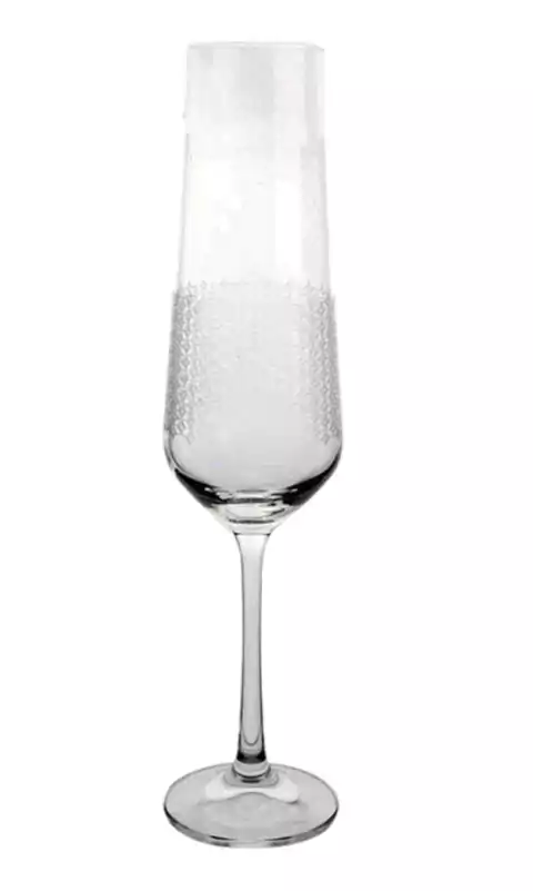 TACA PARA CHAMPANHE SANDRA PANTOGRAFADA EM CRISTAL