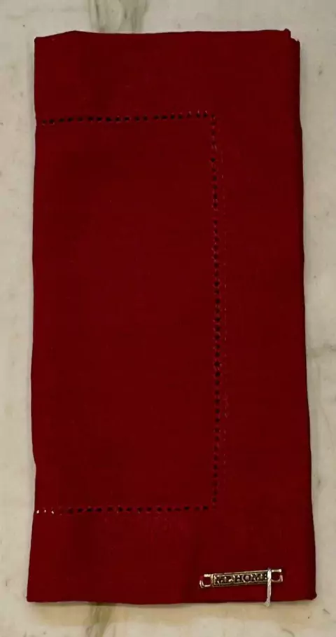 GUARDANAPO COQUETEL MARSALA LINHO MISTO COM AJOUR 20X20CM