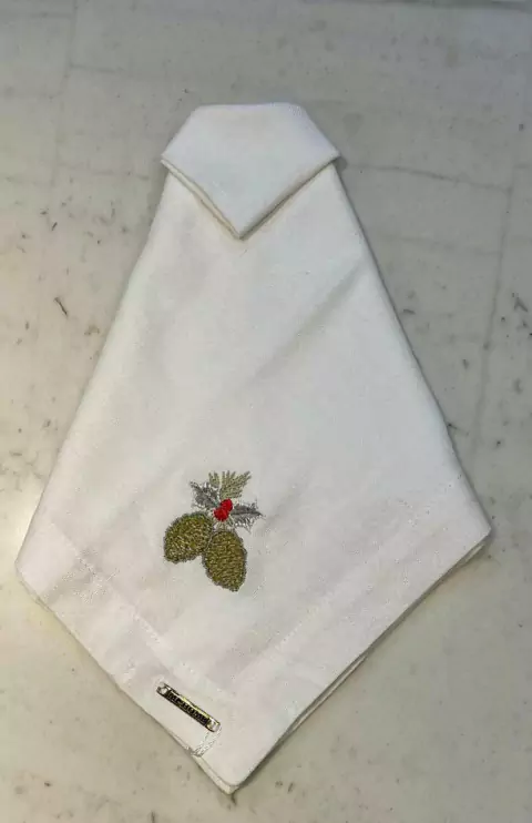 GUARDANAPO BRANCO PINHA LINHO MISTO 50X50CM